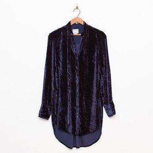 MAEVE by Anthropologie velvet tunic • midnight blue navy • 6